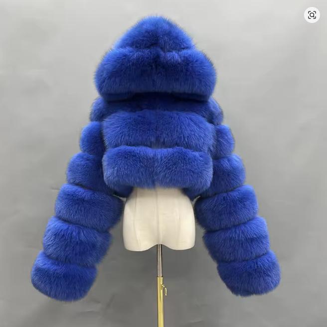 Natural Fur Coat - Blue π