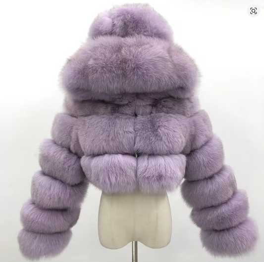 Natural Fur Coat - Purple 💜