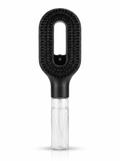 Brumelle Hydrating Brush in black, front view showing bristles and refillable mist reservoir