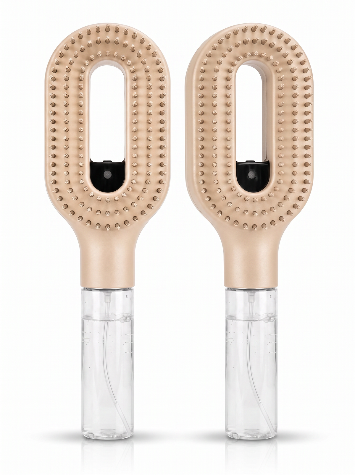 Two Brumelle Hydrating Brushes in beige, front view, bundle of 2