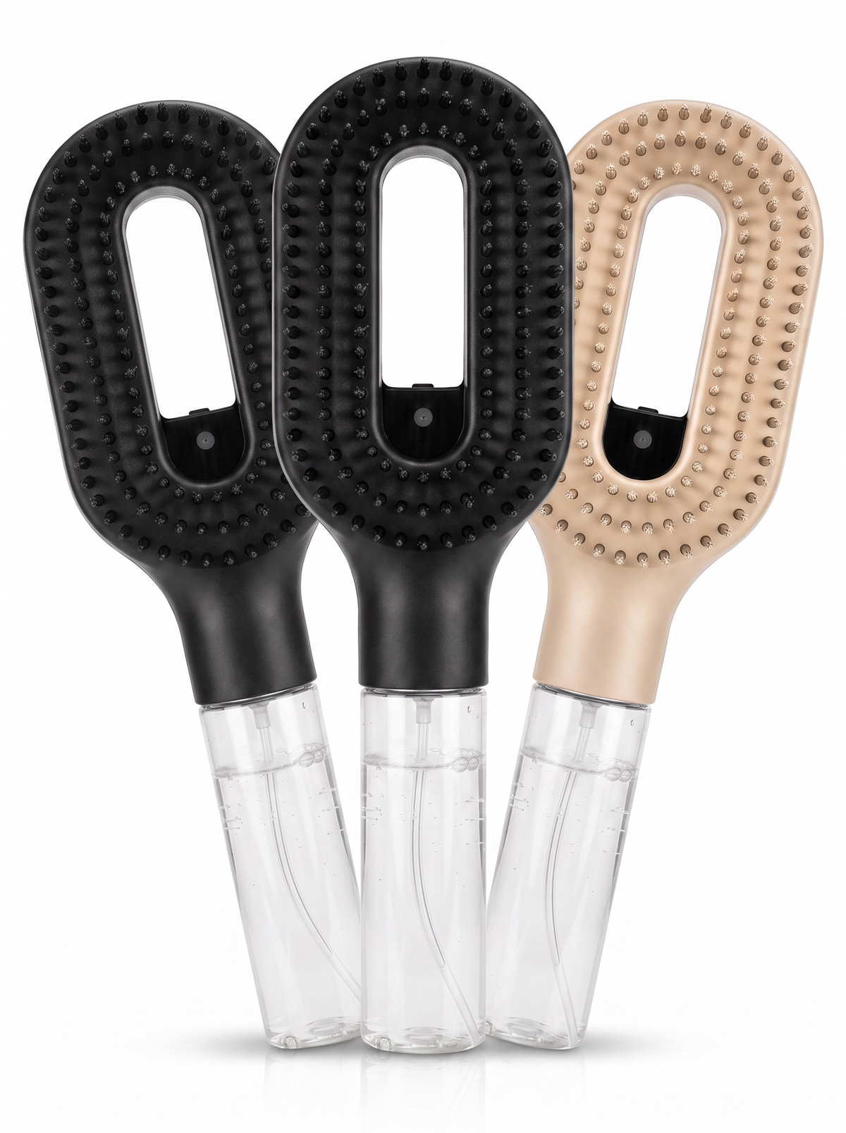 Three Brumelle Hydrating Brushes, two black and one beige, mixed bundle of 3