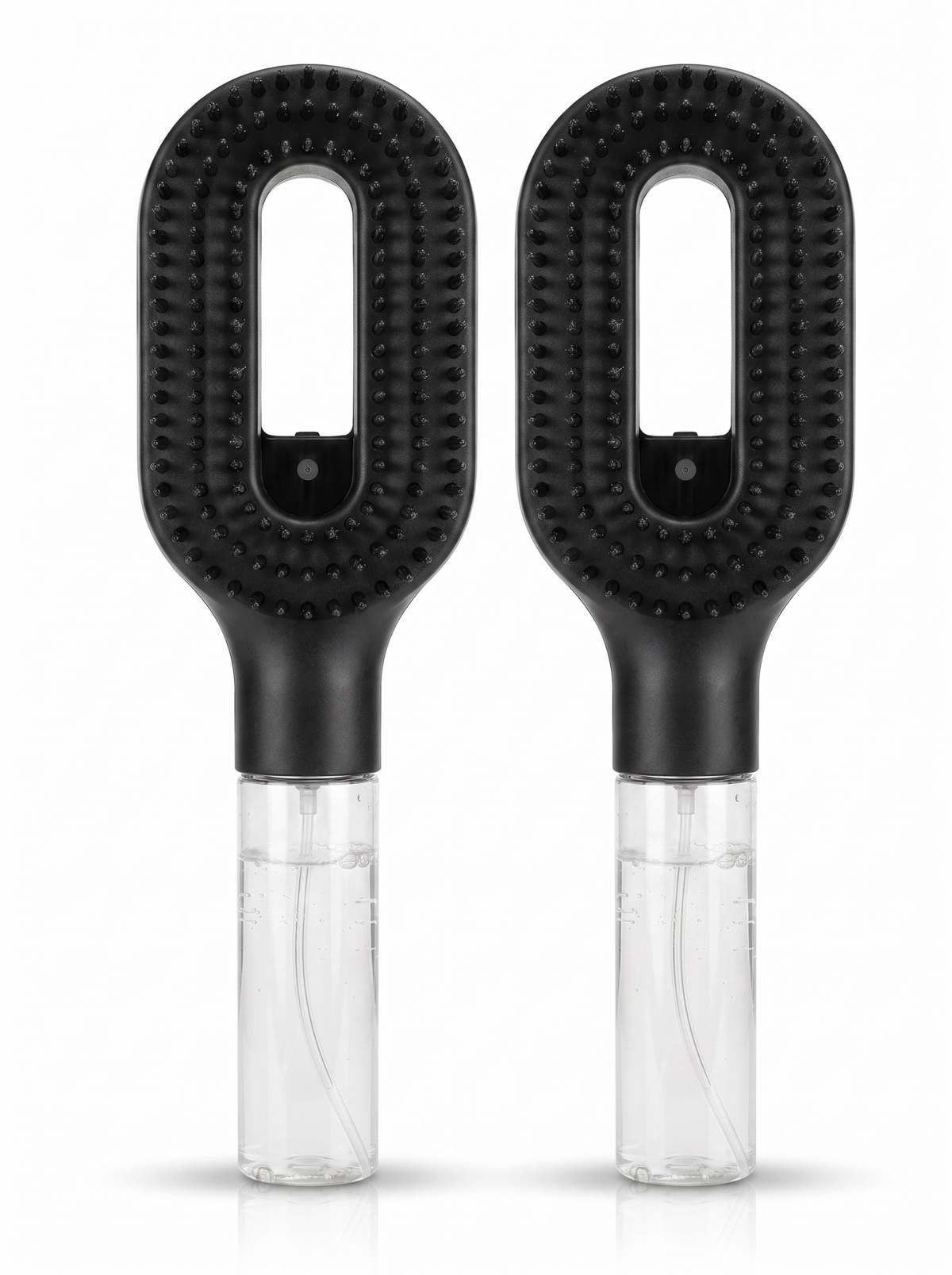 Two Brumelle Hydrating Brushes in black, front view, bundle of 2